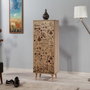 Hanah Home Filinta-731 Zapatero Roble Sonoma 50x135x38 cm Tablero de Partículas Recubierto de Melamina con Tiradores Metálicos y Cuerda